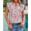 imageBTFBM Womens Tops Dressy Casual 2026 Spring Summer Shirts Boho Floral V Neck Ruffle Cap Sleeve Business Work BlousesFloral Beige Multi