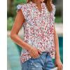 imageBTFBM Womens Tops Dressy Casual 2026 Spring Summer Shirts Boho Floral V Neck Ruffle Cap Sleeve Business Work BlousesFloral Beige Multi