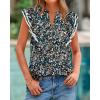 imageBTFBM Womens Tops Dressy Casual 2026 Spring Summer Shirts Boho Floral V Neck Ruffle Cap Sleeve Business Work BlousesFloral Black Blue