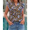 imageBTFBM Womens Tops Dressy Casual 2026 Spring Summer Shirts Boho Floral V Neck Ruffle Cap Sleeve Business Work BlousesFloral Blue