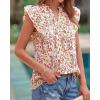 imageBTFBM Womens Tops Dressy Casual 2026 Spring Summer Shirts Boho Floral V Neck Ruffle Cap Sleeve Business Work BlousesFloral Orange Yellow