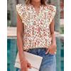 imageBTFBM Womens Tops Dressy Casual 2026 Spring Summer Shirts Boho Floral V Neck Ruffle Cap Sleeve Business Work BlousesFloral Orange Yellow