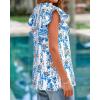 imageBTFBM Womens Tops Dressy Casual 2026 Spring Summer Shirts Boho Floral V Neck Ruffle Cap Sleeve Business Work BlousesFloral White Blue