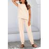 imageBTFBM Womens Two Piece Tracksuit Outfits Summer Short Sleeve Tops Long Pants Jogger Lounge Matching Sets SweatsuitApricot