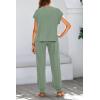 imageBTFBM Womens Two Piece Tracksuit Outfits Summer Short Sleeve Tops Long Pants Jogger Lounge Matching Sets SweatsuitSage Green