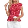 imageBTFBM Casual Short Sleeve Shirts Summer 2026 Going Out Tops for Women Trendy Polka Dots Work Blouses TunicsRed