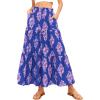 imageBTFBM Long Skirts for Women Summer 2026 Elastic High Waist Flowy A Line Casual Boho Tiered Floral Maxi Skirt PocketsDark Blue Pink Flower