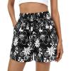 imageBTFBM Spring Summer Shorts for Women Dressy Casual High Waisted Wide Leg Floral Boho Shorts 2026 Beach Vacation ClothesFloral Black