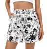 imageBTFBM Spring Summer Shorts for Women Dressy Casual High Waisted Wide Leg Floral Boho Shorts 2026 Beach Vacation ClothesFloral White