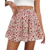 imageBTFBM Summer Skirts for Women 2026 Floral High Waist Shorts Underneath Boho Tiered Flowy Tennis Skorts Casual Mini SkirtFloral Apricot Red