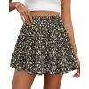 imageBTFBM Summer Skirts for Women 2026 Floral High Waist Shorts Underneath Boho Tiered Flowy Tennis Skorts Casual Mini SkirtFloral Black