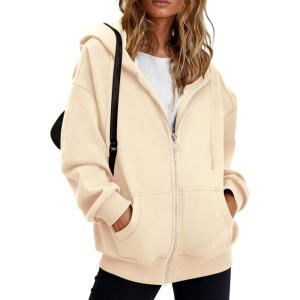 imageBTFBM Hoodies for Women Zip Up jacket Drawstring Spring Fashion 2026 Trendy Long Sleeve Sweatshirt Clothing OutfitsBeige