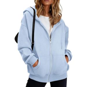 imageBTFBM Hoodies for Women Zip Up jacket Drawstring Spring Fashion 2026 Trendy Long Sleeve Sweatshirt Clothing OutfitsLight Blue