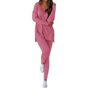 imageBTFBM Two Piece Sets for Women 2026 Casual Lounge Set Matching Oversized Shirts Leggings Workout Airport Travel OutfitsPink