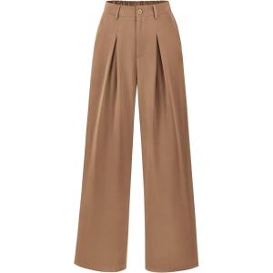 imageBTFBM Women High Waist Palazzo Pants Spring 2026 Casual Wide Leg Trousers Loose Work Office Business Suit Pant PocketsKhaki
