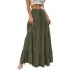 imageBTFBM Spring Skirts for Women 2026 Summer Boho Beach Vacation Clothes Casual Pleated High Waisted Flowy Maxi SkirtArmy Green