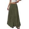 imageBTFBM Spring Skirts for Women 2026 Summer Boho Beach Vacation Clothes Casual Pleated High Waisted Flowy Maxi SkirtArmy Green