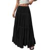imageBTFBM Spring Skirts for Women 2026 Summer Boho Beach Vacation Clothes Casual Pleated High Waisted Flowy Maxi SkirtBlack