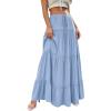 imageBTFBM Spring Skirts for Women 2026 Summer Boho Beach Vacation Clothes Casual Pleated High Waisted Flowy Maxi SkirtBlue