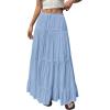 imageBTFBM Spring Skirts for Women 2026 Summer Boho Beach Vacation Clothes Casual Pleated High Waisted Flowy Maxi SkirtBlue