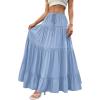 imageBTFBM Spring Skirts for Women 2026 Summer Boho Beach Vacation Clothes Casual Pleated High Waisted Flowy Maxi SkirtBlue