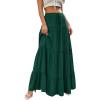 imageBTFBM Spring Skirts for Women 2026 Summer Boho Beach Vacation Clothes Casual Pleated High Waisted Flowy Maxi SkirtGreen