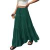 imageBTFBM Spring Skirts for Women 2026 Summer Boho Beach Vacation Clothes Casual Pleated High Waisted Flowy Maxi SkirtGreen