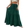 imageBTFBM Spring Skirts for Women 2026 Summer Boho Beach Vacation Clothes Casual Pleated High Waisted Flowy Maxi SkirtGreen