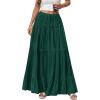 imageBTFBM Spring Skirts for Women 2026 Summer Boho Beach Vacation Clothes Casual Pleated High Waisted Flowy Maxi SkirtGreen