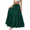imageBTFBM Spring Skirts for Women 2026 Summer Boho Beach Vacation Clothes Casual Pleated High Waisted Flowy Maxi SkirtGreen