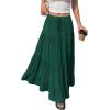 imageBTFBM Spring Skirts for Women 2026 Summer Boho Beach Vacation Clothes Casual Pleated High Waisted Flowy Maxi SkirtGreen