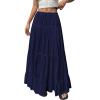 imageBTFBM Spring Skirts for Women 2026 Summer Boho Beach Vacation Clothes Casual Pleated High Waisted Flowy Maxi SkirtNavy Blue