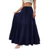 imageBTFBM Spring Skirts for Women 2026 Summer Boho Beach Vacation Clothes Casual Pleated High Waisted Flowy Maxi SkirtNavy Blue