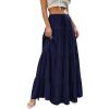 imageBTFBM Spring Skirts for Women 2026 Summer Boho Beach Vacation Clothes Casual Pleated High Waisted Flowy Maxi SkirtNavy Blue