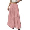 imageBTFBM Spring Skirts for Women 2026 Summer Boho Beach Vacation Clothes Casual Pleated High Waisted Flowy Maxi SkirtPink