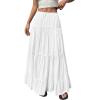 imageBTFBM Spring Skirts for Women 2026 Summer Boho Beach Vacation Clothes Casual Pleated High Waisted Flowy Maxi SkirtWhite