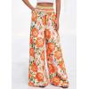 imageBTFBM Wide Leg Pants Woman 2026 Summer Smocked Waist Floral Pant Resort Wear Spring Beach Vacation Clothes for WomenBeige