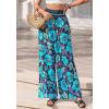 imageBTFBM Wide Leg Pants Woman 2026 Summer Smocked Waist Floral Pant Resort Wear Spring Beach Vacation Clothes for WomenBlack