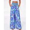 imageBTFBM Wide Leg Pants Woman 2026 Summer Smocked Waist Floral Pant Resort Wear Spring Beach Vacation Clothes for WomenBlue