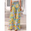 imageBTFBM Wide Leg Pants Woman 2026 Summer Smocked Waist Floral Pant Resort Wear Spring Beach Vacation Clothes for WomenLight Blue