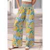 imageBTFBM Wide Leg Pants Woman 2026 Summer Smocked Waist Floral Pant Resort Wear Spring Beach Vacation Clothes for WomenLight Blue