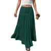 imageBTFBM Spring Skirts for Women 2026 Summer Boho Beach Vacation Clothes Casual Pleated High Waisted Flowy Maxi SkirtGreen