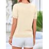 imageBTFBM Short Sleeve Sweater for Women 2026 Spring Summer Knit Basic Tops Lightweight Business Casual Vacation OutfitsBeige