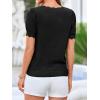 imageBTFBM Short Sleeve Sweater for Women 2026 Spring Summer Knit Basic Tops Lightweight Business Casual Vacation OutfitsBlack