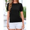 imageBTFBM Short Sleeve Sweater for Women 2026 Spring Summer Knit Basic Tops Lightweight Business Casual Vacation OutfitsBlack