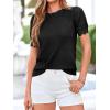 imageBTFBM Short Sleeve Sweater for Women 2026 Spring Summer Knit Basic Tops Lightweight Business Casual Vacation OutfitsBlack