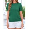 imageBTFBM Short Sleeve Sweater for Women 2026 Spring Summer Knit Basic Tops Lightweight Business Casual Vacation OutfitsGreen