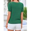 imageBTFBM Short Sleeve Sweater for Women 2026 Spring Summer Knit Basic Tops Lightweight Business Casual Vacation OutfitsGreen