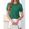 imageBTFBM Short Sleeve Sweater for Women 2026 Spring Summer Knit Basic Tops Lightweight Business Casual Vacation OutfitsGreen