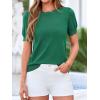 imageBTFBM Short Sleeve Sweater for Women 2026 Spring Summer Knit Basic Tops Lightweight Business Casual Vacation OutfitsGreen
